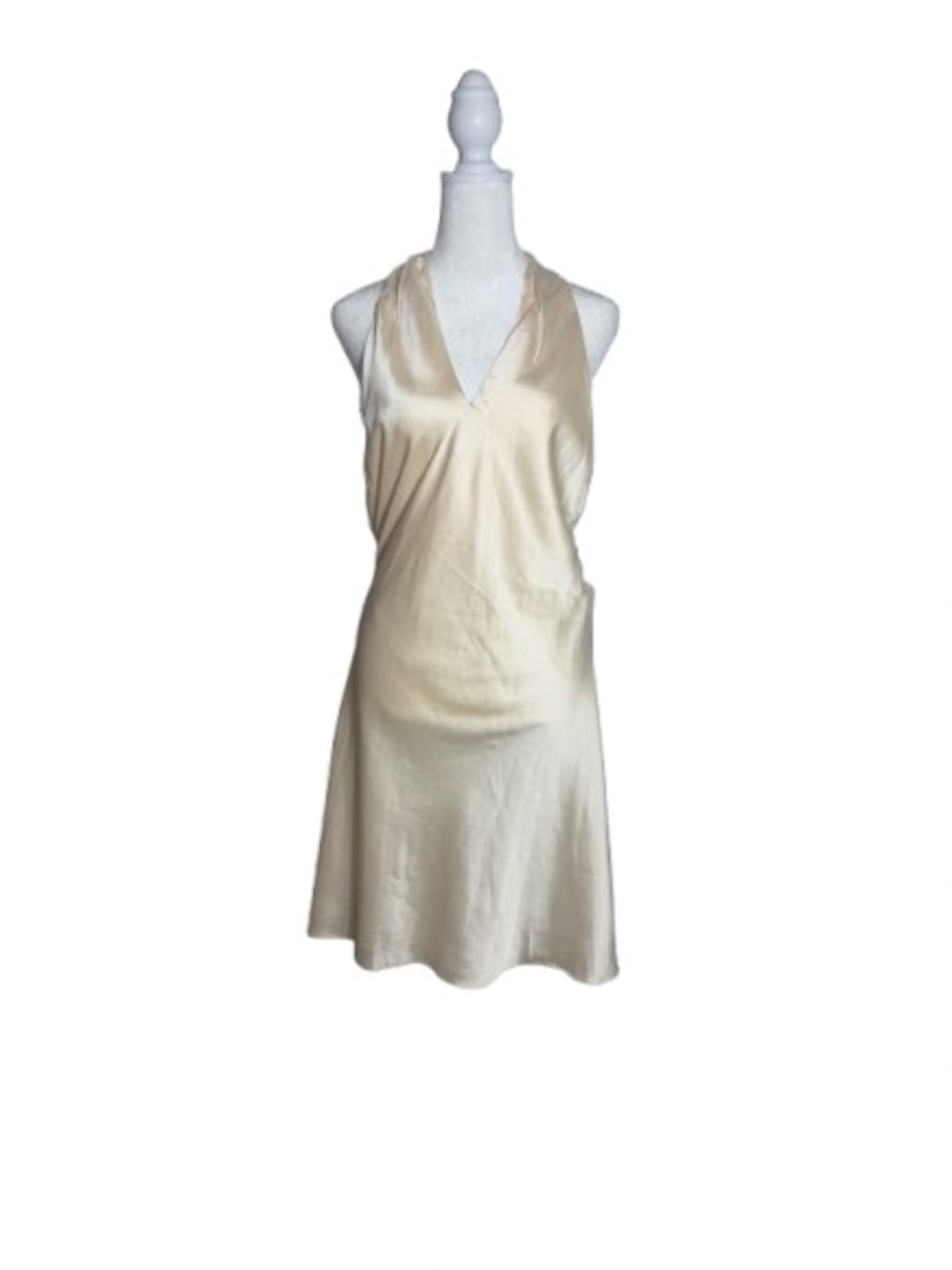 NWT Cotton Candy LA Cream Satin Halter Slip Mini Dress